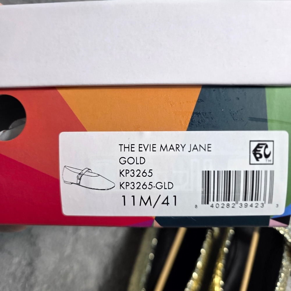 Katy Perry Evie Mary Jane Metallic Gold Ballet Flat Shoes Women's 11M 41‎ NEW - Picture 4 of 4